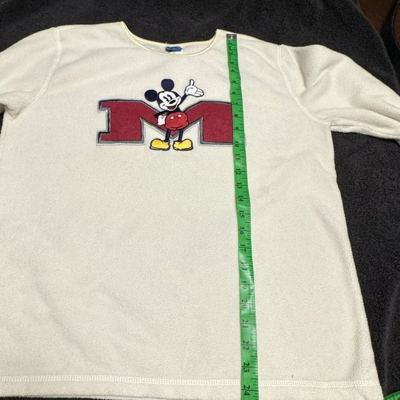 Vintage Disney’s Mickey Mouse Sweatshirt Crewneck Size M Off-White Embroidered - Picture 6 of 9